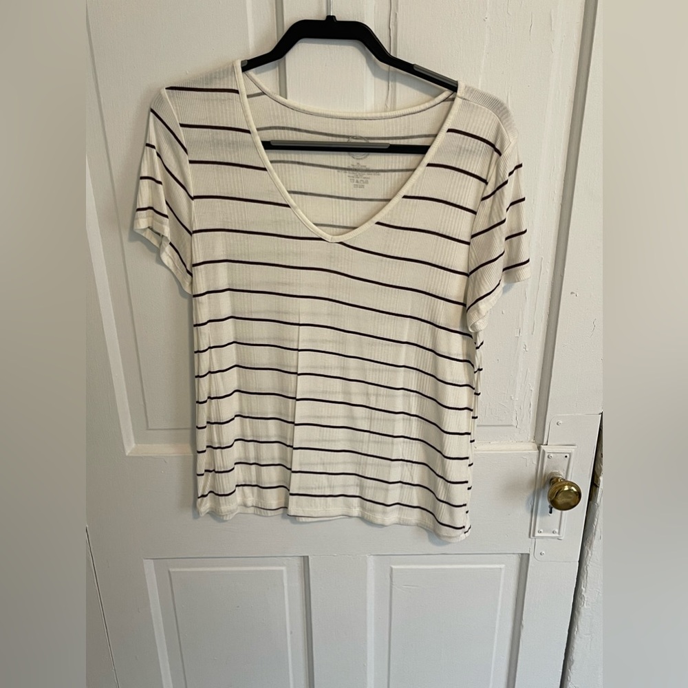 Maurices 24/7 Striped V-Neck Tee